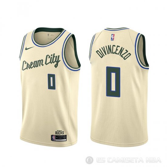 Camiseta Donte Divincenzo #0 Milwaukee Bucks Ciudad Crema - Haga un click en la imagen para cerrar