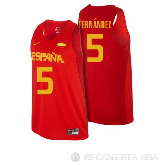 Camiseta Fernandez #5 Espana Rojo 2016 - Haga un click en la imagen para cerrar