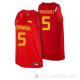 Camiseta Fernandez #5 Espana Rojo 2016