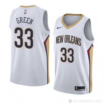 Camiseta Garlon Verde #33 New Orleans Pelicans Association 2018 Blanco