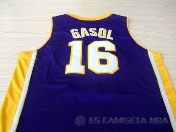 Camiseta Gasol #16 Los Angeles Lakers Violeta