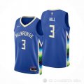 Camiseta George Hill #3 Milwaukee Bucks Ciudad 2022-23 Azul