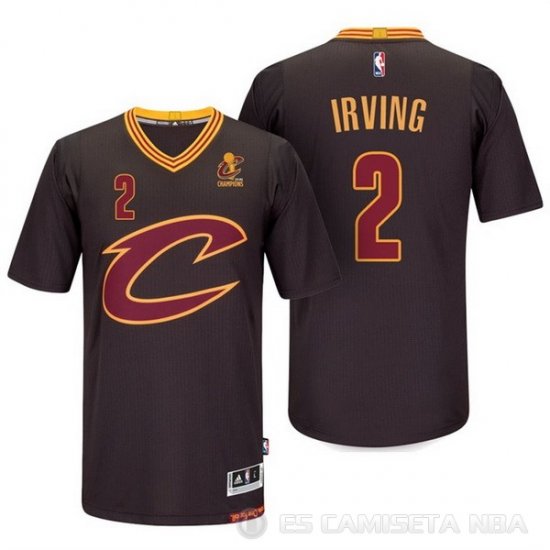 Camiseta Irving #2 Cleveland Cavaliers Autentico Manga Corta Negro - Haga un click en la imagen para cerrar
