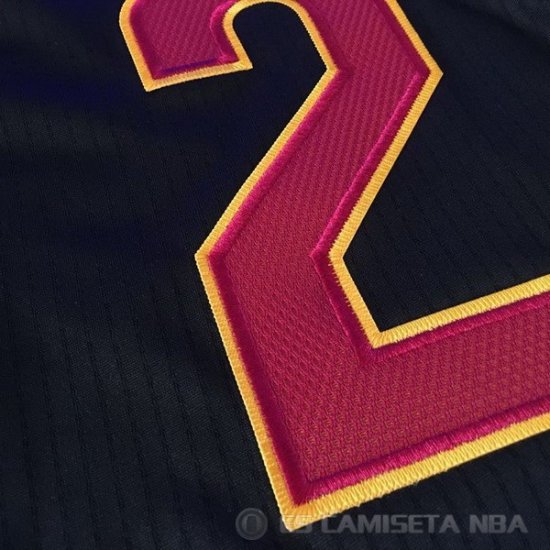 Camiseta Irving #2 Cleveland Cavaliers Autentico Manga Corta Negro - Haga un click en la imagen para cerrar