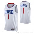 Camiseta James Harden #1 Los Angeles Clippers Association Blanco