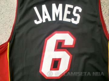 Camiseta James #6 Miami Heat Negro