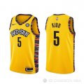 Camiseta Jason Kidd NO 5 Brooklyn Nets Ciudad 2020-21 Amarillo