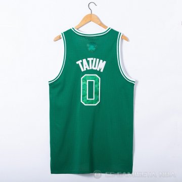 Camiseta Jayson Tatum #0 Boston Celtics Snakeskin Hardwood Classics 2021 Verde