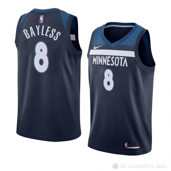 Camiseta Jerryd Bayless #8 Minnesota Timberwolves Icon 2018 Azul - Haga un click en la imagen para cerrar