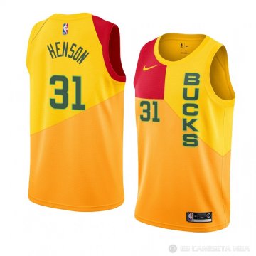 Camiseta John Henson #31 Milwaukee Bucks Ciudad 2018-19 Amarillo