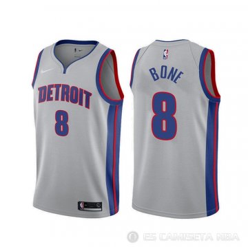 Camiseta Jordan Bone #8 Detroit Pistons Statement Gris
