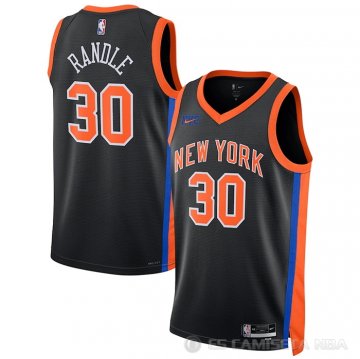 Camiseta Julius Randle #30 New York Knicks Ciudad 2022-23 Negro