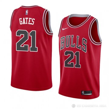 Camiseta Kaiser Gates #21 Chicago Bulls Icon 2018 Rojo