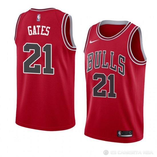 Camiseta Kaiser Gates #21 Chicago Bulls Icon 2018 Rojo - Haga un click en la imagen para cerrar