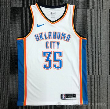 Camiseta Kevin Durant NO 35 Oklahoma City Thunder Association Blanco