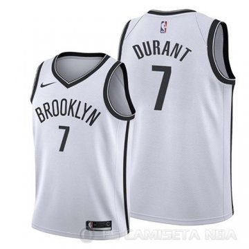 Camiseta Kevin Durant #7 Brooklyn Nets Nino Association 2019 Blanco