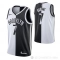 Camiseta Kevin Durant #7 Brooklyn Nets Split Negro Blanco