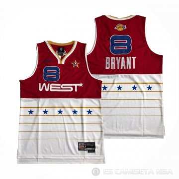 Camiseta Kobe Bryant NO 8 All Star 2006 Rojo Blanco