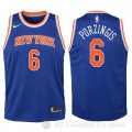 Camiseta Kristaps Porzingis #6 New York Knicks Nino 2017-18 Azul