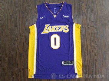Camiseta Kuzma #0 Los Angeles Lakers Autentico 2017-18 Violeta