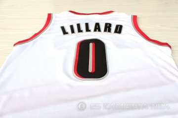 Camiseta Lillard #0 Portland Trail Blazers Blanco