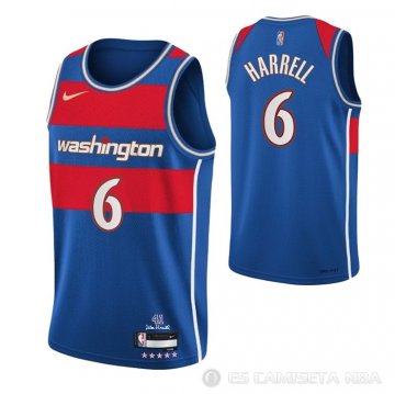 Camiseta Montrezl Harrell NO 6 Washington Wizards Ciudad 2021-22 Azul