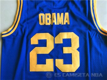 Camiseta NCAA Obama #23 Punahou Azul