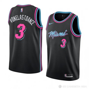 Camiseta Onelastoance #3 Miami Heat Ciudad 2018-19 Negro