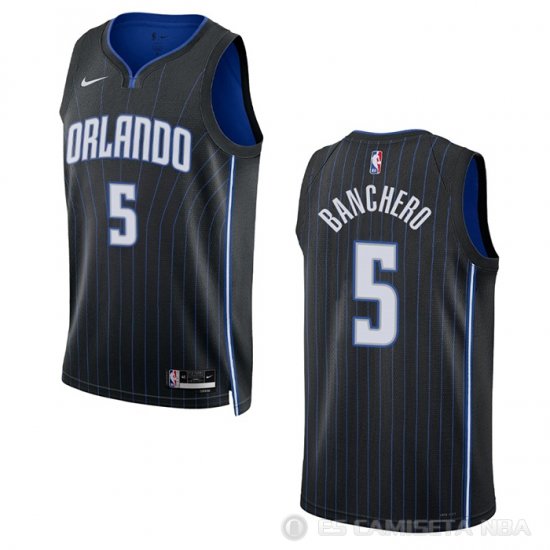 Camiseta Paolo Banchero #5 Orlando Magic Icon 2022-23 Negro - Haga un click en la imagen para cerrar