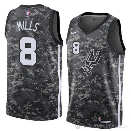 Camiseta Patty Mills #8 San Antonio Spurs Ciudad 2018 Gris - Haga un click en la imagen para cerrar