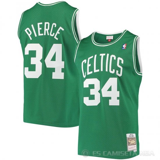 Camiseta Paul Pierce NO 34 Boston Celtics Hardwood Classics Throwback Verde - Haga un click en la imagen para cerrar