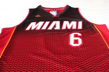 Camiseta James #6 Heats Resuenan Moda Rojo Negro