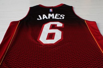 Camiseta James #6 Heats Resuenan Moda Rojo Negro