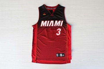 Camiseta Wade #3 Heats Resuenan Moda Rojo Negro