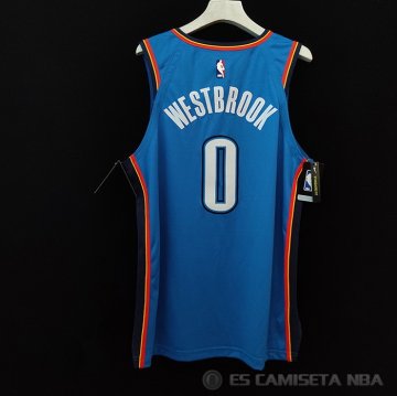 Camiseta Russell Westbrook #0 Oklahoma City Thunder Icon Autentico Azul