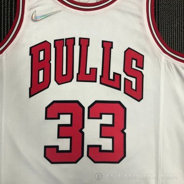 Camiseta Scottie Pippen NO 33 Chicago Bulls Association 2021 Blanco