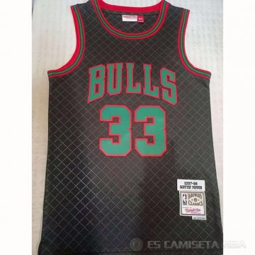 Camiseta Scottie Pippen #33 Chicago Bulls Mitchell & Ness 1997-98 Negro