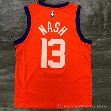 Camiseta Steve Nash NO 13 Phoenix Suns Statement 2021 Naranja
