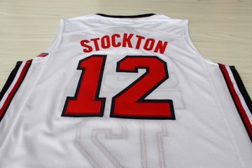 Camiseta Stockton #12 USA 1992 Blanco