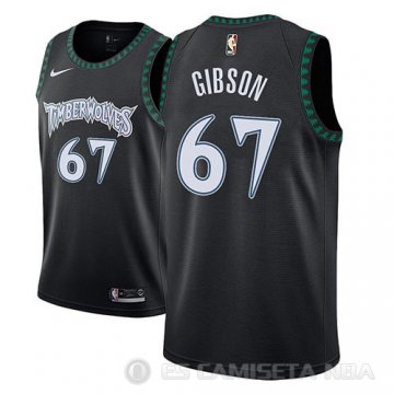 Camiseta Taj Gibson #67 Minnesota Timberwolves Classic 2018 Negro