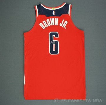 Camiseta Troy Brown Jr. #6 Washington Wizards Icon Autentico Rojo