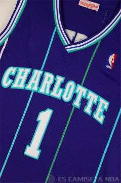 Camiseta Retro Bogues #1 Charlotte Hornets Purpura