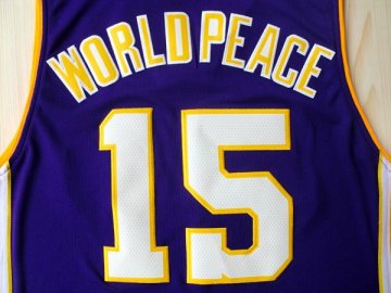 Camiseta World Peace #15 Los Angeles Lakers Violeta