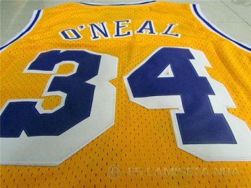 Camiseta retro O neal #34 Los Angeles Lakers Amarillo