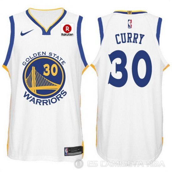 Nike Camiseta Curry #30 Golden State Warriors 2017-18 Blanco - Haga un click en la imagen para cerrar