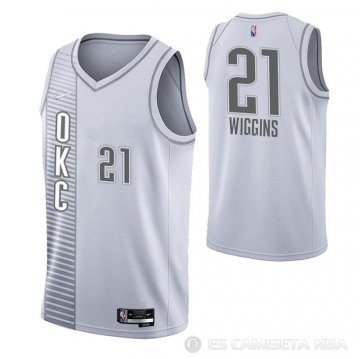 Camiseta Aaron Wiggins NO 21 Oklahoma City Thunder Ciudad 2021-22 Blanco