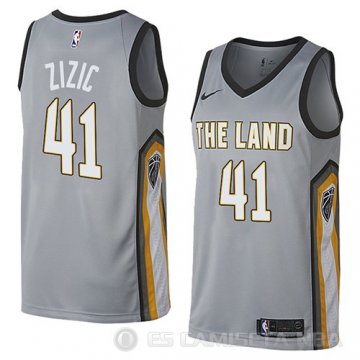 Camiseta Ante Zizic #41 Cleveland Cavaliers Ciudad 2018 Gris