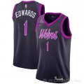 Camiseta Anthony Edwards #1 Minnesota Timberwolves Ciudad 2018-19 Violeta