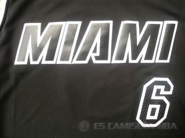 Camiseta Back to James #6 Miami Heat Negro