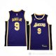 Camiseta Bronny James #9 Los Angeles Lakers Statement Violeta1